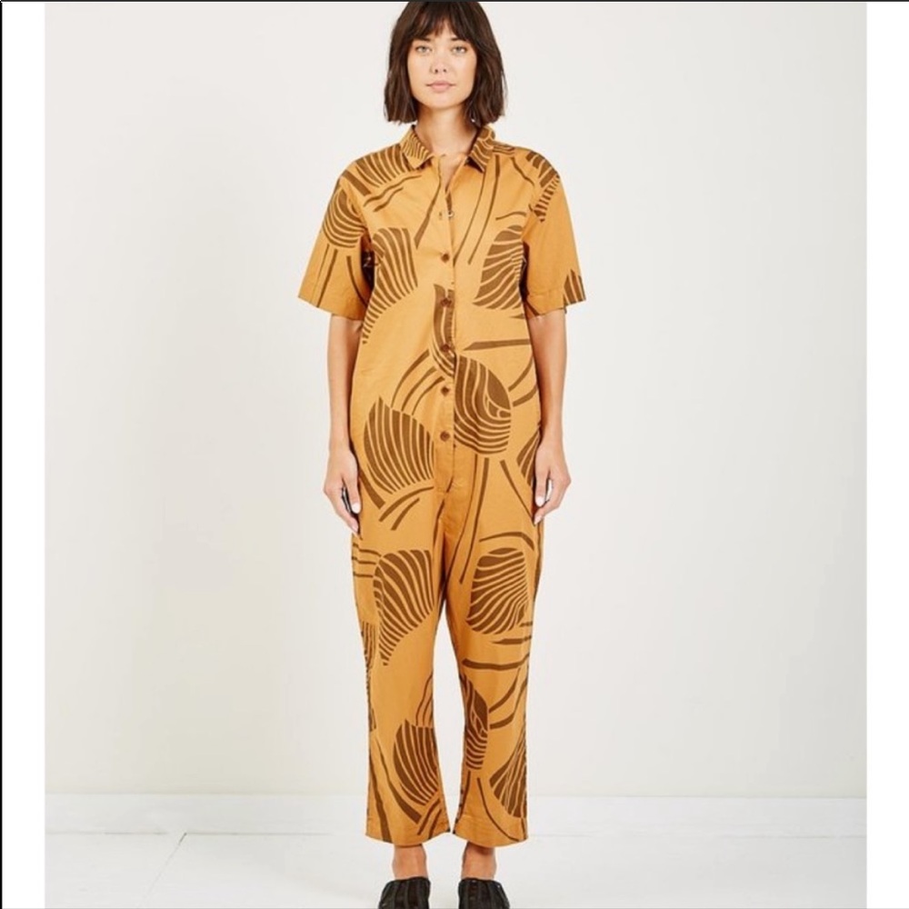 Free People CLOSED PALM LEAVES JUMPSUIT